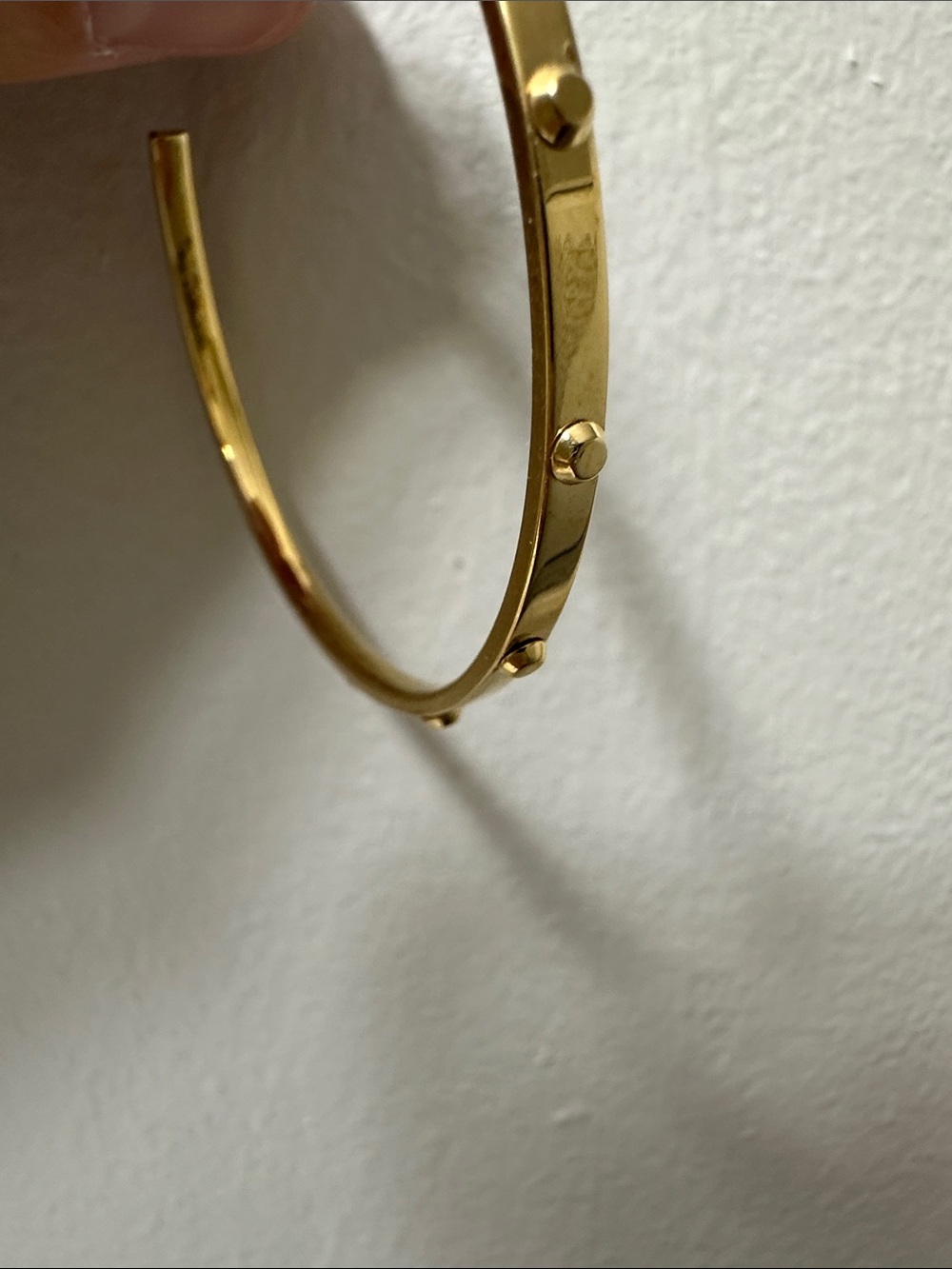 Michael Kors Gold Hoop Earrings with Stud Accents- NWOT - Picture 4 of 4